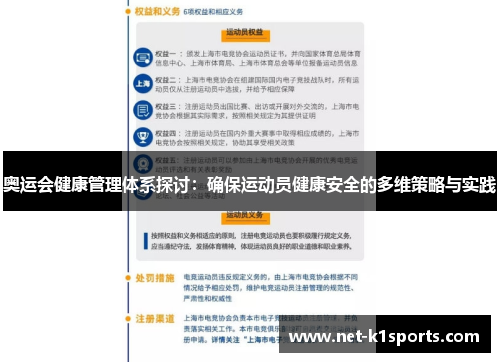 奥运会健康管理体系探讨：确保运动员健康安全的多维策略与实践